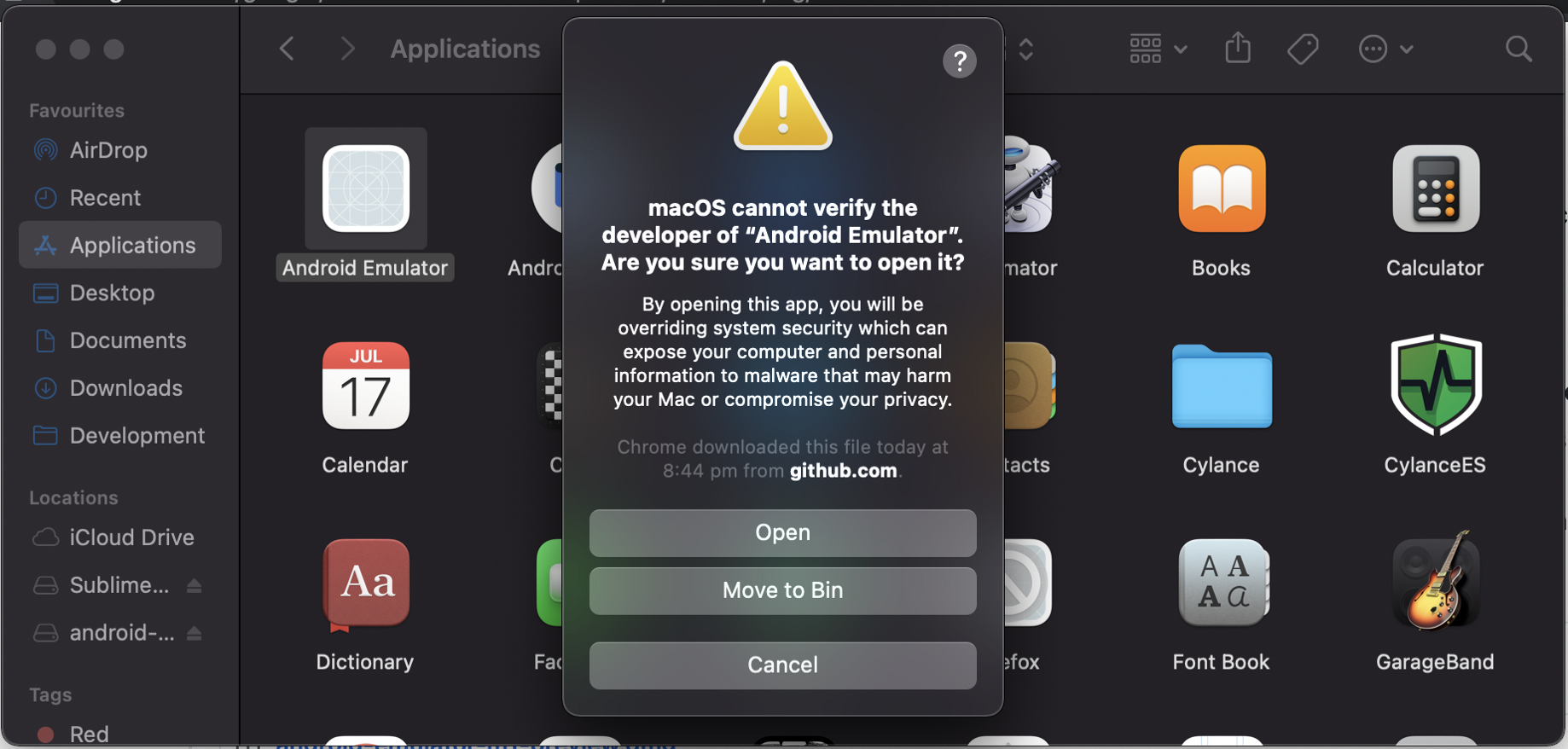 where is android emulator on mac